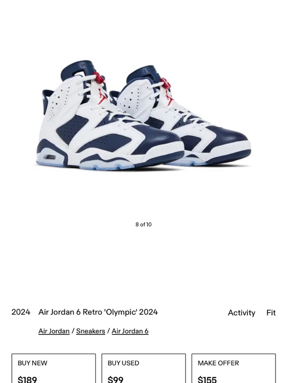 Jordan Air Jordan 6 Retro 'Olympic' - White, Navy, Red